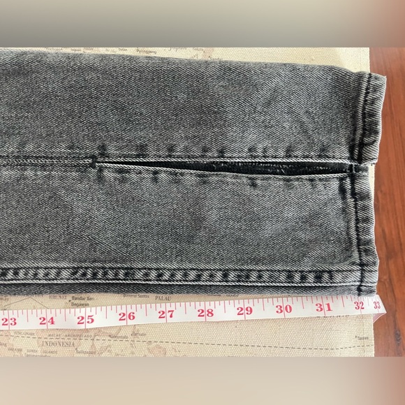 Cotton Citizen Vickie High-rise Split Front Hem Jeans Grey Black Denim Size 27 - Picture 14 of 14